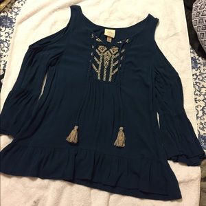 Navy blue blouse sz Sm